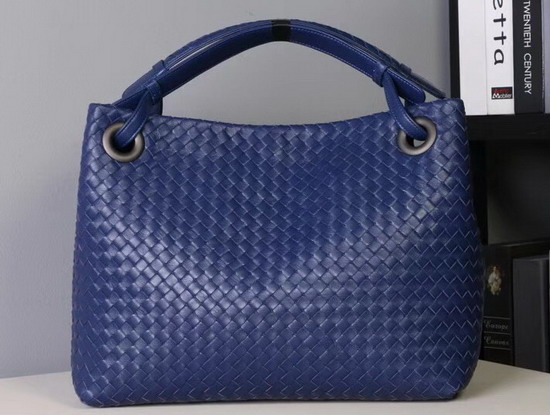 Bottega Veneta Medium Carda Bag in Blue Nappa Leather