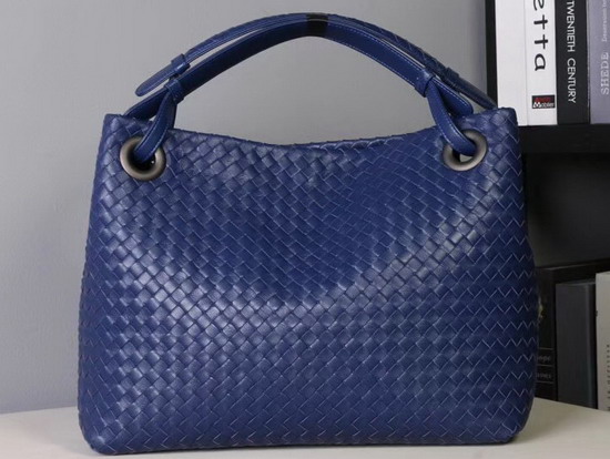 Bottega Veneta Medium Carda Bag in Blue Nappa Leather