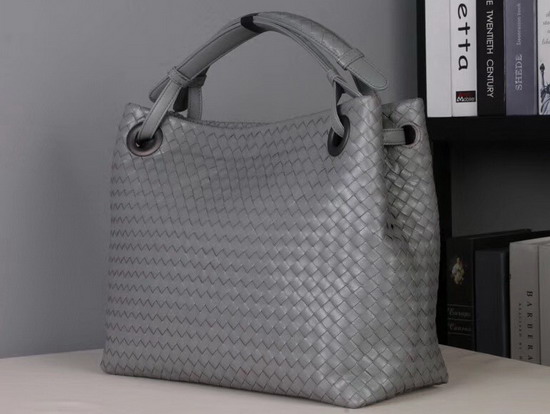 Bottega Veneta Medium Carda Bag in Grey Nappa Leather