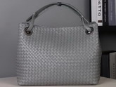 Bottega Veneta Medium Carda Bag in Grey Nappa Leather