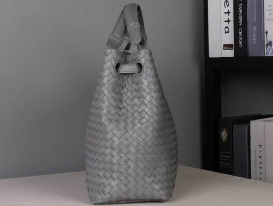 Bottega Veneta Medium Carda Bag in Grey Nappa Leather