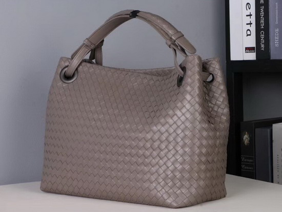 Bottega Veneta Medium Carda Bag in Light Grey Nappa Leather