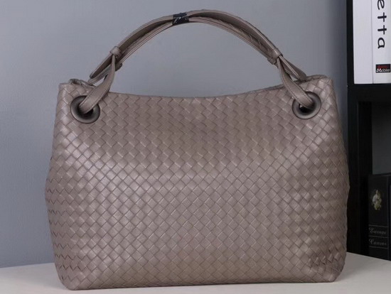 Bottega Veneta Medium Carda Bag in Light Grey Nappa Leather