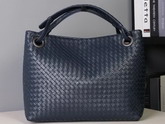 Bottega Veneta Medium Carda Bag in Navy Blue Nappa Leather