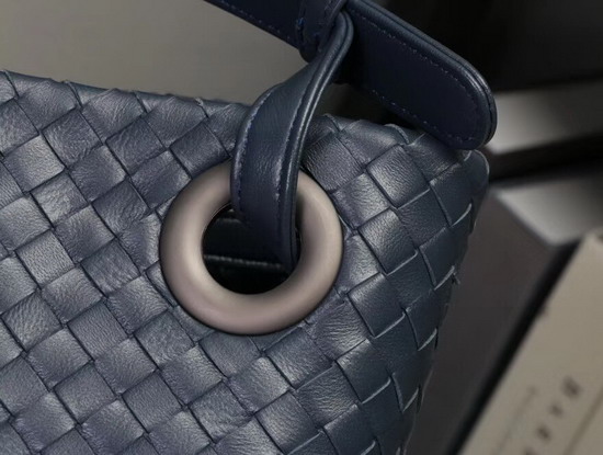 Bottega Veneta Medium Carda Bag in Navy Blue Nappa Leather