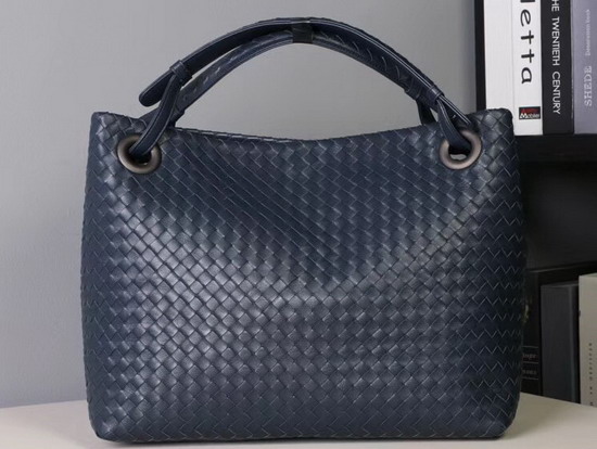 Bottega Veneta Medium Carda Bag in Navy Blue Nappa Leather