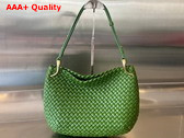 Bottega Veneta Medium Clicker Shoulder Bag in Avocado Padded Intreccio Leather Replica