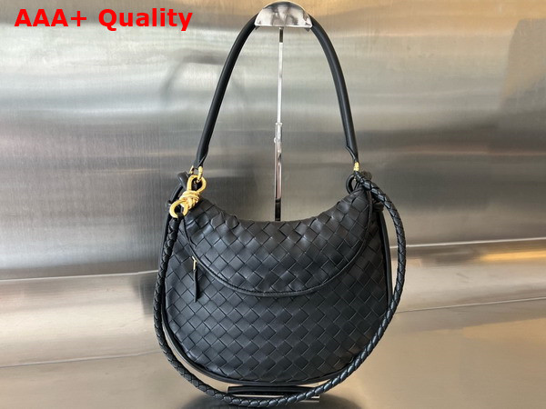 Bottega Veneta Medium Gemelli Bag in Black Intrecciato Leather Replica