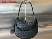 Bottega Veneta Medium Gemelli Bag in Black Intrecciato Leather Replica