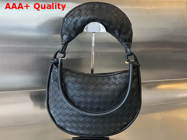 Bottega Veneta Medium Gemelli Bag in Black Intrecciato Leather Replica