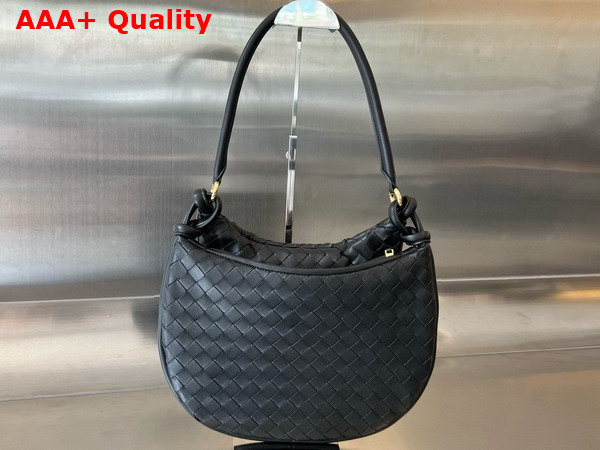 Bottega Veneta Medium Gemelli Bag in Black Intrecciato Leather Replica