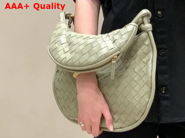 Bottega Veneta Medium Gemelli Bag in Travertine Intrecciato Leather Replica