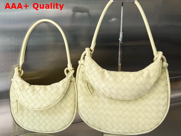 Bottega Veneta Medium Gemelli Shoulder Bag in Ice Cream Intrecciato Leather Replica