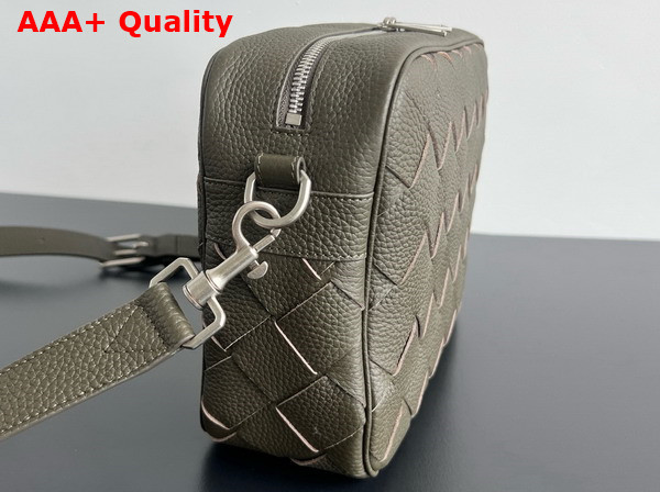 Bottega Veneta Medium Intrecciato Camera Bag in Kaki Intrecciato Grained Leather Replica