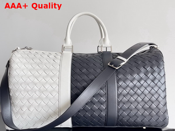 Bottega Veneta Medium Intrecciato Duffle Space White Calfskin Replica