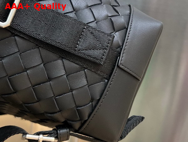 Bottega Veneta Medium Intrecciato Leather Backpack in Black Replica