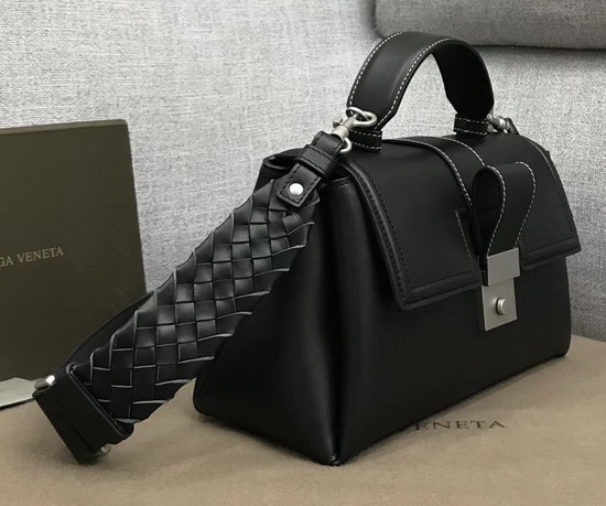 Bottega Veneta Medium Piazza Bag in Black Matte Calf