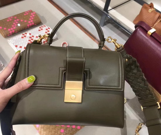 Bottega Veneta Medium Piazza Bag in Green Matte Calf