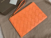 Bottega Veneta Medium Pouch in Burned Orange Intrecciato Nappa