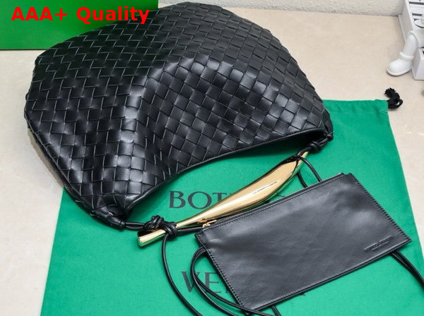 Bottega Veneta Medium Sardine Shoulder Bag in Black Intrecciato Lambskin Replica