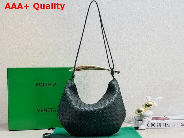 Bottega Veneta Medium Sardine Shoulder Bag in Emerald Green Intrecciato Lambskin Replica