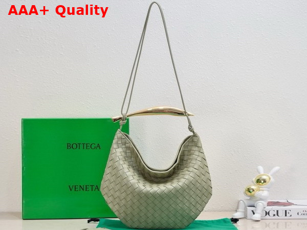 Bottega Veneta Medium Sardine Shoulder Bag in Travertine Intrecciato Lambskin Replica