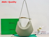 Bottega Veneta Medium Sardine Shoulder Bag in Travertine Intrecciato Lambskin Replica