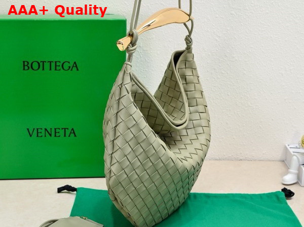 Bottega Veneta Medium Sardine Shoulder Bag in Travertine Intrecciato Lambskin Replica