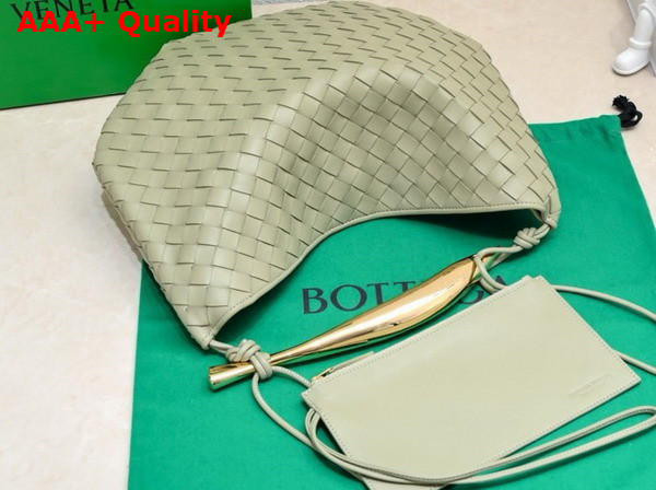 Bottega Veneta Medium Sardine Shoulder Bag in Travertine Intrecciato Lambskin Replica