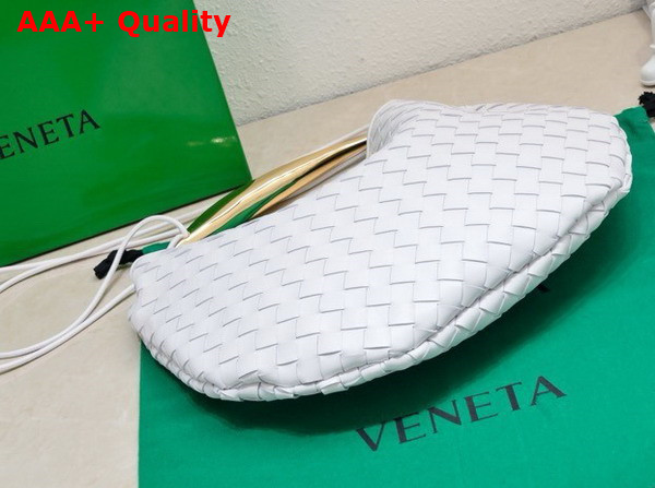 Bottega Veneta Medium Sardine Shoulder Bag in White Intrecciato Lambskin Replica