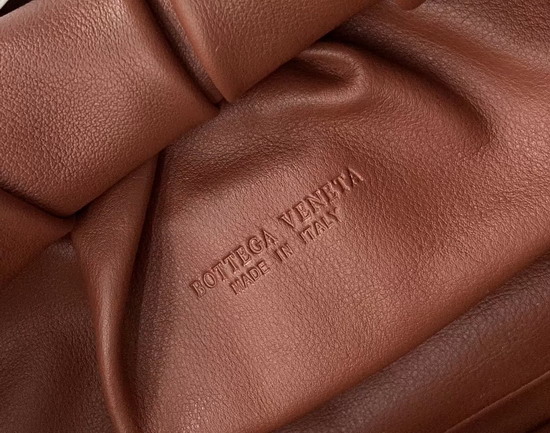 Bottega Veneta Medium Shoulder Pouch in Rust Calfskin