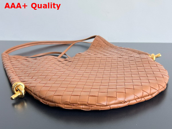 Bottega Veneta Medium Solstice Shoulder Bag in Wood Intrecciato Leather Replica