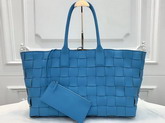 Bottega Veneta Medium Tote Bag in Light Blue Maxi Intreccio