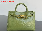 Bottega Veneta Mini Andiamo Bag in Green Aligator Leather Replica