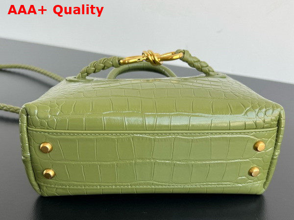 Bottega Veneta Mini Andiamo Bag in Green Aligator Leather Replica