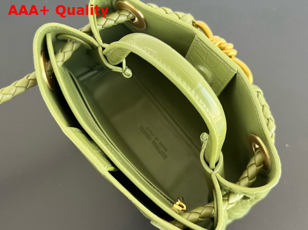 Bottega Veneta Mini Andiamo Bag in Green Aligator Leather Replica