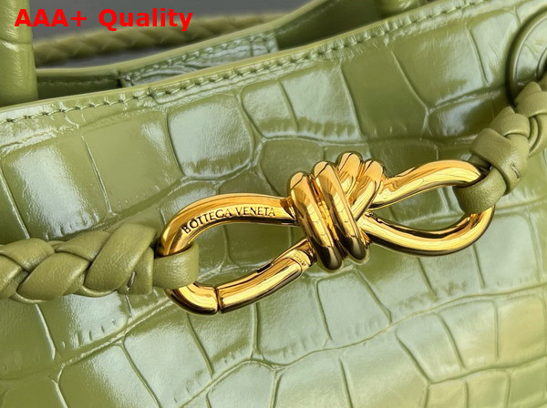 Bottega Veneta Mini Andiamo Bag in Green Aligator Leather Replica