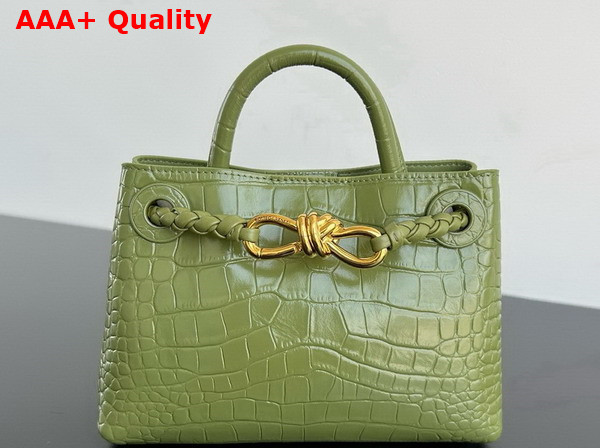 Bottega Veneta Mini Andiamo Bag in Green Aligator Leather Replica