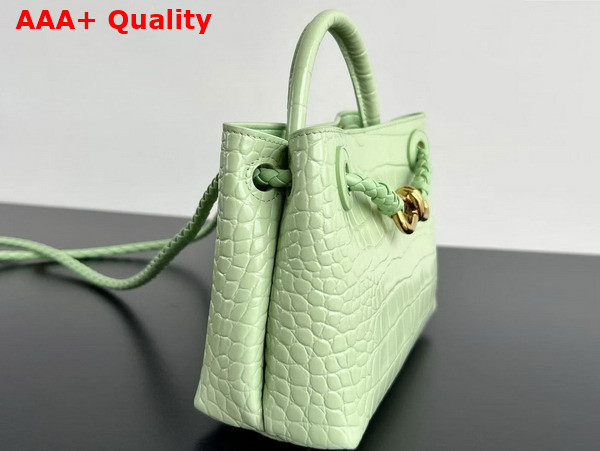 Bottega Veneta Mini Andiamo Bag in Light Green Aligator Leather Replica