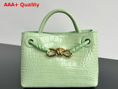 Bottega Veneta Mini Andiamo Bag in Light Green Aligator Leather Replica