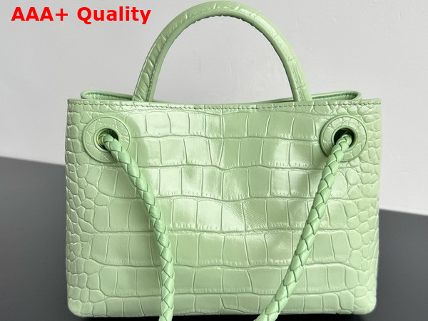 Bottega Veneta Mini Andiamo Bag in Light Green Aligator Leather Replica