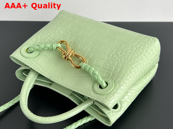 Bottega Veneta Mini Andiamo Bag in Light Green Aligator Leather Replica