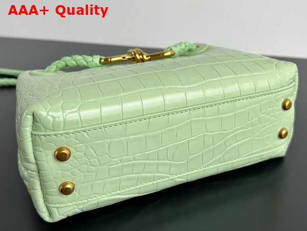 Bottega Veneta Mini Andiamo Bag in Light Green Aligator Leather Replica