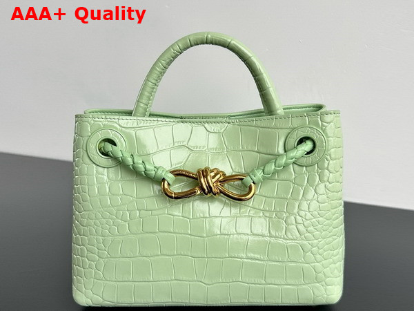 Bottega Veneta Mini Andiamo Bag in Light Green Aligator Leather Replica