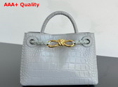 Bottega Veneta Mini Andiamo Bag in Sterling Aligator Leather Replica