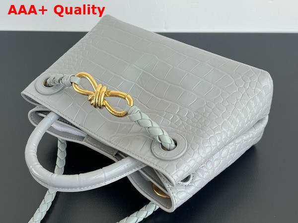 Bottega Veneta Mini Andiamo Bag in Sterling Aligator Leather Replica