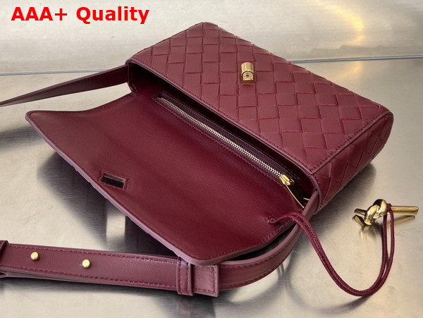 Bottega Veneta Mini Andiamo Cross Body Bag in Barolo Intrecciato Leather Replica