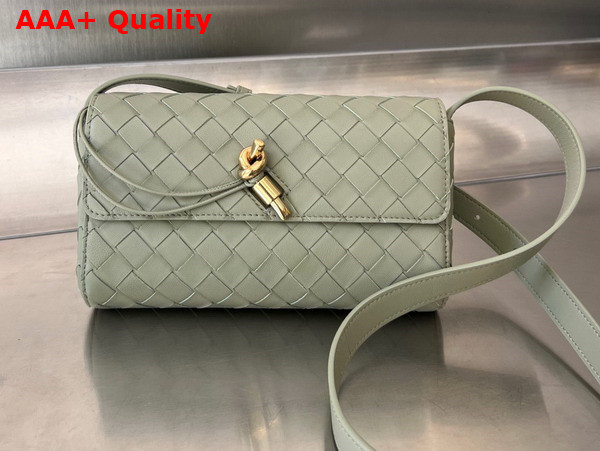 Bottega Veneta Mini Andiamo Cross Body Bag in Travertine Intrecciato Leather Replica