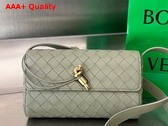 Bottega Veneta Mini Andiamo Cross Body Bag in Travertine Intrecciato Leather Replica