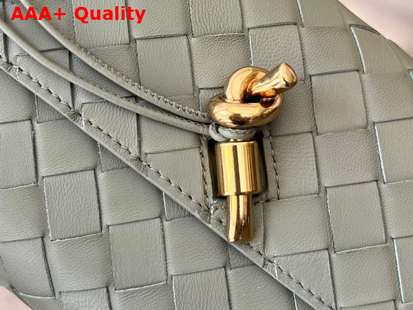 Bottega Veneta Mini Andiamo Cross Body Bag in Travertine Intrecciato Leather Replica